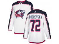 Men's Reebok Columbus Blue Jackets #72 Sergei Bobrovsky White Away Authentic NHL Jersey