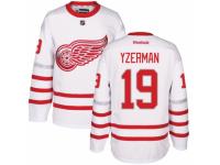 Men's Reebok Detroit Red Wings #19 Steve Yzerman Premier White 2017 Centennial Classic NHL Jersey
