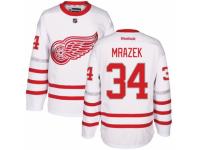 Men's Reebok Detroit Red Wings #34 Petr Mrazek Premier White 2017 Centennial Classic NHL Jersey