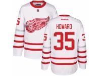 Men's Reebok Detroit Red Wings #35 Jimmy Howard Premier White 2017 Centennial Classic NHL Jersey