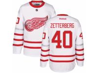 Men's Reebok Detroit Red Wings #40 Henrik Zetterberg Premier White 2017 Centennial Classic NHL Jersey