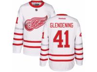 Men's Reebok Detroit Red Wings #41 Luke Glendening Premier White 2017 Centennial Classic NHL Jersey