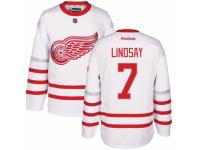 Men's Reebok Detroit Red Wings #7 Ted Lindsay Premier White 2017 Centennial Classic NHL Jersey
