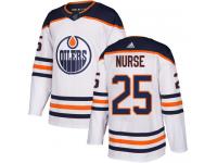Men's Reebok Edmonton Oilers #25 Darnell Nurse White Away Authentic NHL Jersey