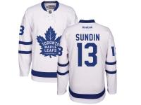 Men's Reebok NHL Toronto Maple Leafs #13 Mats Sundin Authentic Away Jersey White Reebok