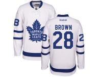 Men's Reebok NHL Toronto Maple Leafs #28 Connor Brown Authentic Away Jersey White Reebok