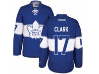 Men's Reebok Toronto Maple Leafs #17 Wendel Clark Premier Royal Blue 2017 Centennial Classic NHL Jersey