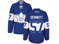 Men's Reebok Toronto Maple Leafs #57 Travis Dermott Premier Royal Blue 2017 Centennial Classic NHL Jersey