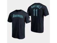 Men's Seattle Mariners 2019 Hall of Fame Induction #11 Navy Edgar Martinez Majestic T-Shirt