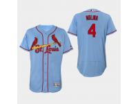 Men's St. Louis Cardinals #4 Horizon Blue Yadier Molina Authentic Collection Alternate 2019 Flex Base Jersey