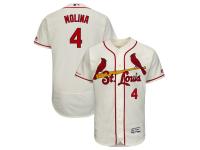 Men's St. Louis Cardinals Yadier Molina Majestic Cream Alternate Authentic Collection Flex Base Player Jersey
