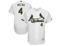 Men's St. Louis Cardinals Yadier Molina Majestic White 2017 Memorial Day Authentic Collection Flex Base Player Jersey
