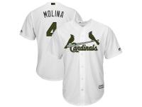 Men's St. Louis Cardinals Yadier Molina Majestic White 2017 Memorial Day Cool Base Player Jersey