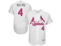 Men's St. Louis Cardinals Yadier Molina Majestic White Home 2016 Mother's Day FlexBase Jersey