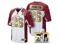 Men's Superbowl 50 Arizona Cardinals #26 Rashad Johnson White Jersey