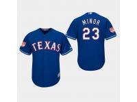 Men's Texas Rangers 2019 Spring Training #23 Royal Mike Minor Cool Base Jersey