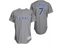 Men's Texas Rangers #7 Pudge Rodriguez Grey Turn Back The Clock Throwback Jersey