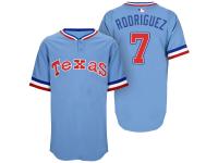 Men's Texas Rangers #7 Pudge Rodriguez Light Blue Turn Back The Clock Throwback Jersey