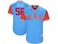 Men's Texas Rangers Alex Claudio #58 Alex Majestic Light Blue 2017 Players Weekend Jersey