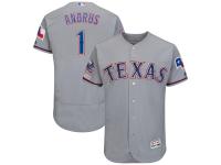 Men's Texas Rangers Elvis Andrus Majestic Gray Road Authentic Collection Flex Base Player Jersey