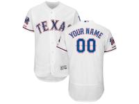 Men's Texas Rangers Majestic White Home Final Season Stadium Patch Authentic Collection Flex Base Custom Jersey