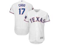Men's Texas Rangers Shin Soo Choo Majestic White Final Season Stadium Patch Home Flex Base Player Jersey