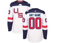 Men's US Hockey adidas White World Cup of Hockey 2016 Premier Custom Jersey