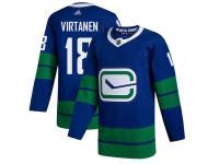 Men's Vancouver Canucks #18 Jake Virtanen Royal Blue Alternate Hockey Jersey