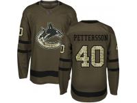 Men's Vancouver Canucks #40 Elias Pettersson Green Salute To Service Hockey Jersey
