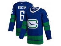 Men's Vancouver Canucks #6 Brock Boeser Royal Blue Alternate Hockey Jersey