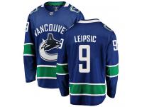 Men's Vancouver Canucks #9 Brendan Leipsic Blue Home Breakaway NHL Jersey
