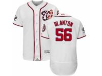 Men's Washington Nationals #56 Joe Blanton White Home Flex Base Collection 2019 World Series Champions Baseball Jersey