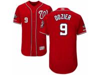 Men's Washington Nationals #9 Brian Dozier Red Alternate Flex Base Collection 2019 World Series Champions Baseball Jersey