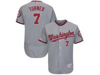 Men's Washington Nationals Trea Turner Majestic Gray Road Authentic Collection Flex Base Player Jersey