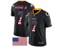 Men's Washington Redskins #7 Dwayne Haskins Limited Black Rush USA Flag Football Jersey