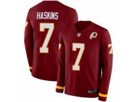 Men's Washington Redskins #7 Dwayne Haskins Limited Burgundy Therma Long Sleeve Football Jersey