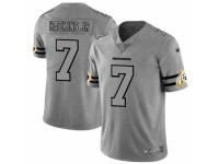 Men's Washington Redskins #7 Dwayne Haskins Limited Gray Team Logo Gridiron Football Jersey