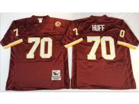 Men's Washington Redskins #70 Sam Huff Red Throwback Jersey