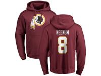 Men's Washington Redskins #8 Case Keenum NFL Pro Line Burgundy Any Name & Number Logo Pullover Hoodie