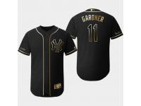 Men's Yankees 2019 Black Golden Edition Brett Gardner Flex Base Stitched Jersey