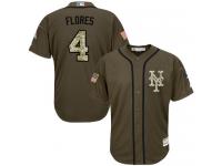 Mets #4 Wilmer Flores Green Salute to Service Stitched Baseball Jersey