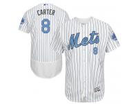 Mets #8 Gary Carter White (Blue Strip) Flexbase Authentic Collection 2016 Father Day Stitched Baseball Jersey