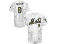 Mets #8 Gary Carter White (Blue Strip) Flexbase Authentic Collection 2016 Memorial Day Stitched Baseball Jersey