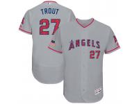 Mike Trout #27 Los Angeles Angels 2017 Stars & Stripes Independence Day Gray Flex Base Jersey - Men