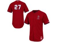 Mike Trout Los Angeles Angels of Anaheim Majestic On-Field Batting Practice Cool Base Player Jersey - Red
