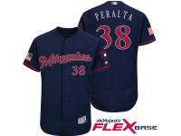 Milwaukee Brewers #38 Wily Peralta Navy Stars & Stripes 2016 Independence Day Flex Base Jersey