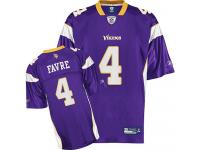 Minnesota Vikings Brett Favre Youth Home Jersey - Throwback Purple Reebok NFL #4 Authentic