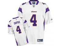 Minnesota Vikings Brett Favre Youth Road Jersey - Throwback White Reebok NFL #4 Authentic