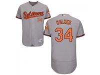 MLB Baltimore Orioles #34 Christian Walker Men Grey Authentic Flexbase Collection Jersey