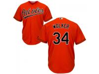 MLB Baltimore Orioles #34 Christian Walker Men Orange Cool Base Jersey